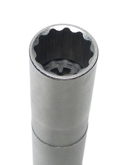 Vaso para bujias magnetico, 12 caras, largo entrada (3/8) 14 mm