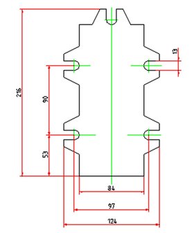 Mesa de perforacion transversal 120mm