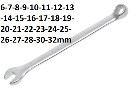 Llave combinada forjado en caliente metrico suelto 6-32mm