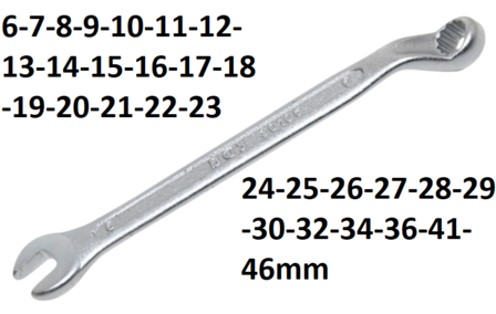 Llave combinada, acodada 6-46mm