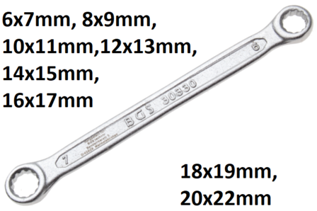 Llave de estrella doble, extra plana