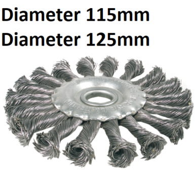 Disco de alambre / mechon retorcidos diametro 115 mm