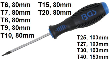 Destornillador con perfil en T (para Torx)