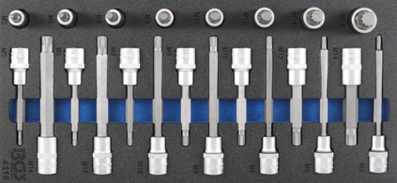 Bandeja de herramientas 1/3: Juego de dados de 12.5 mm (1/2 pulgada) Spline (para XZN) 2