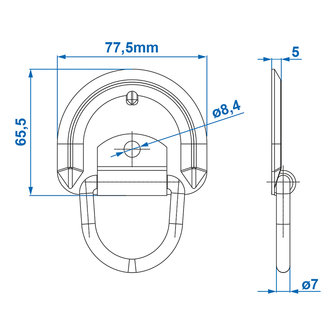 Ojal de amarre 76x66mm
