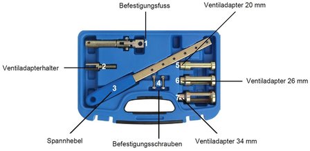 Juego para compresor de muelles de valvulas 7 piezas