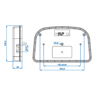 Luz trasera 6 funciones 240x150mm LED izquierda