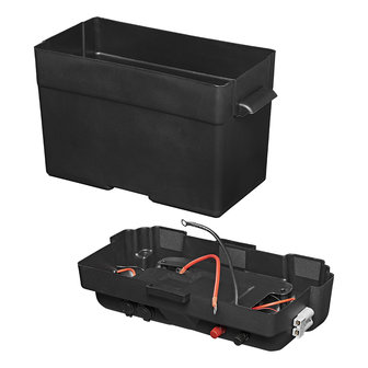 Caja de bateria 35x18x23 cm 2 USB - 1 toma a 12 V - Voltimetro - 2 conectores Anderson