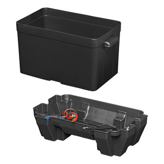 Caja de bateria 33x20x20 cm 2 USB - 2 toma a 12 V - Voltimetro