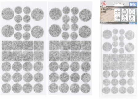 Juego de fieltros gris moteado 64 piezas