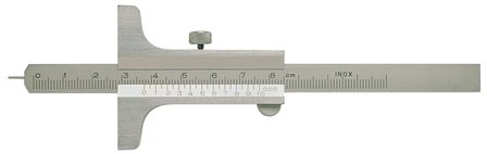 Medidor de profundidad con punto de medici&oacute;n de acero templado intercambiable 0-200mm
