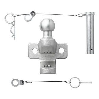 Bola de remolque plateada combinada doble version D20.2 S350 homologada tipo E