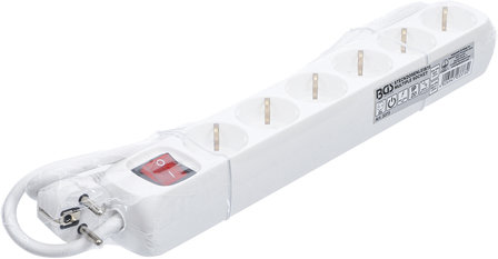 Regleta de enchufes 6 tomas con interruptor cable de alimentacion 1,4 m 3 x 1,5 mm&sup2; IP 2