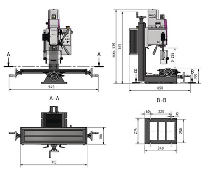 Fresa de perforacion 480x175x210 mm