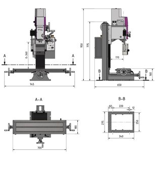 Fresa de perforacion 480x175x370 mm