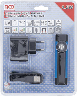 Lampara de mano UV de aluminio 2,5 W