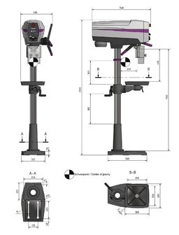 Taladro de columna diametro 25mm 1x230V