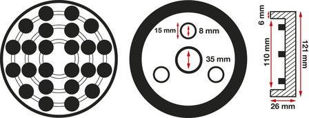 Plato de goma | para plataformas elevadoras | &Oslash; 120 mm