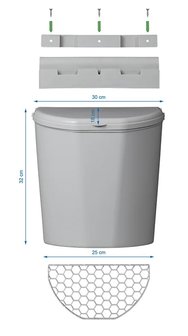 Cubo de basura con tapa 10L para caravana camper