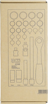 1/3 Bandeja de herramientas: Juego de zocalos de 27 piezas, 1/2, 8-32 mm