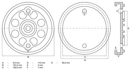 Plato de goma para plataformas elevadoras &Oslash; 120 mm