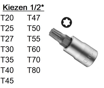 Portapuntas Torx 1/2 T20-T80
