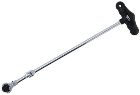 Carraca articulada con mango en T, inclinable cuadrado exterior (1/4)