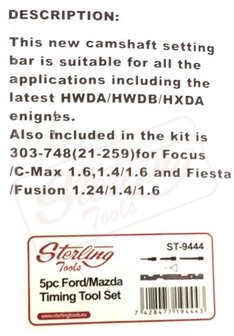 Sterling Juego de calado de distribucion para Ford 5 piezas