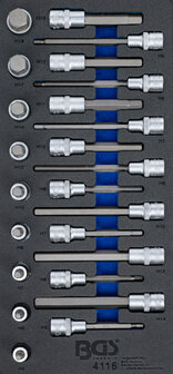 Tool Tray 1/3: Bit Socket Set hex&aacute;gono interno de 12.5 mm (1/2 pulgada) 24 piezas.