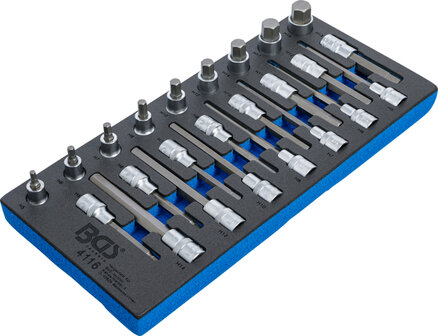 Tool Tray 1/3: Bit Socket Set hex&aacute;gono interno de 12.5 mm (1/2 pulgada) 24 piezas.