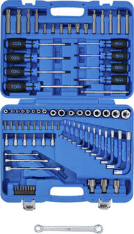 Juego de herramientas (1/4) + (1/2) E-Torx / perfil en T (para Torx) 84 piezas