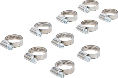 Abrazaderas de manguera inoxidable 16 x 25 mm 10 piezas