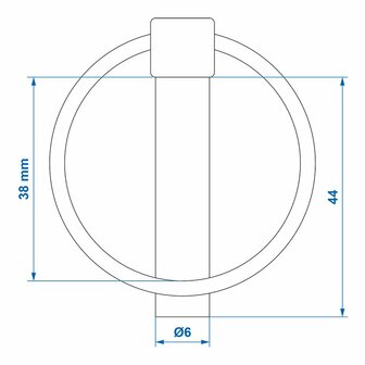 Pasador de chaveta de 6 mm con anillo