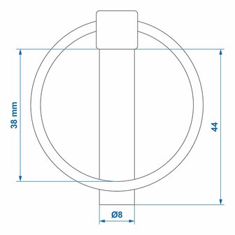 Pasador de chaveta de 8 mm con anillo
