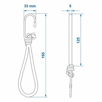 Tensor de tienda elastico blanco con gancho