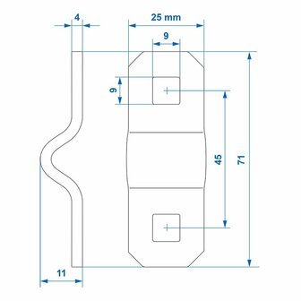 Soporte de montaje para anilla en D de 6 mm x10 unidades