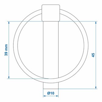 Pasador de chaveta de 10 mm con anillo