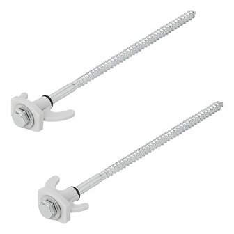 Piqueta para tienda 20 cm metalica atornillable con gancho de plastico x10 unidades
