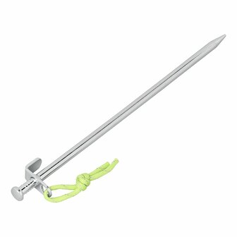 Piqueta de roca de 30 cm de acero galvanizado con gancho en L de alta resistencia