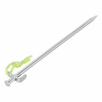 Piqueta de roca de 30 cm de acero galvanizado con gancho en L de alta resistencia