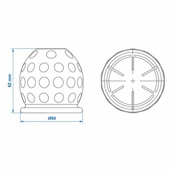 Tapa de enganche de remolque Pelota de golf roja