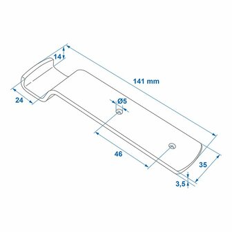 Contraparte para cerradura de tension zb-01a