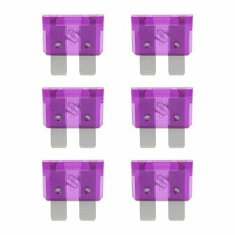 Fusibles de cuchilla violeta estandar de 3 A  6 unidades