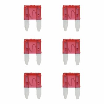 Fusibles de cuchilla rojos mini 10A  6 piezas