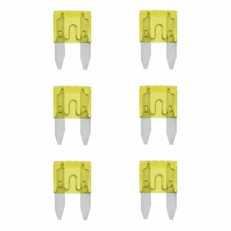 Fusibles de cuchilla mini 20A amarillos 6 piezas