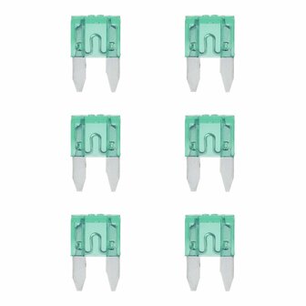 Fusibles de cuchilla mini 30A verdes 6 piezas