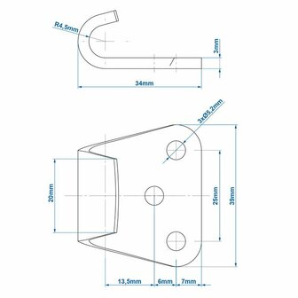 Contraparte para cerradura de tension SPP Z-11A