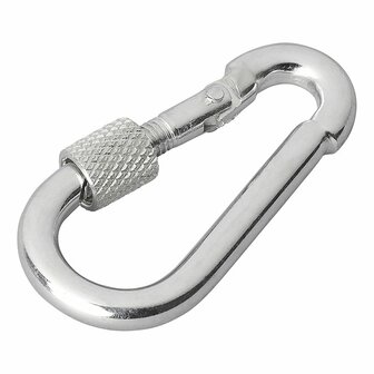 Mosqueton metalico 5x50mm con cierre de rosca x10 pieces