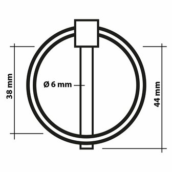 Pasador de chaveta de 6 mm con anilla  2 piezas