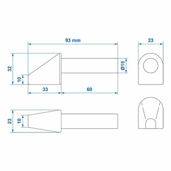 Pulgar de soldadura de 50 mm para bisagra de aleta
